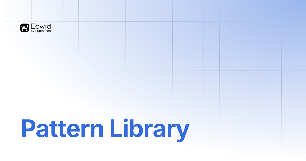 Pattern Library | Site Themes | Ecwid Documentation